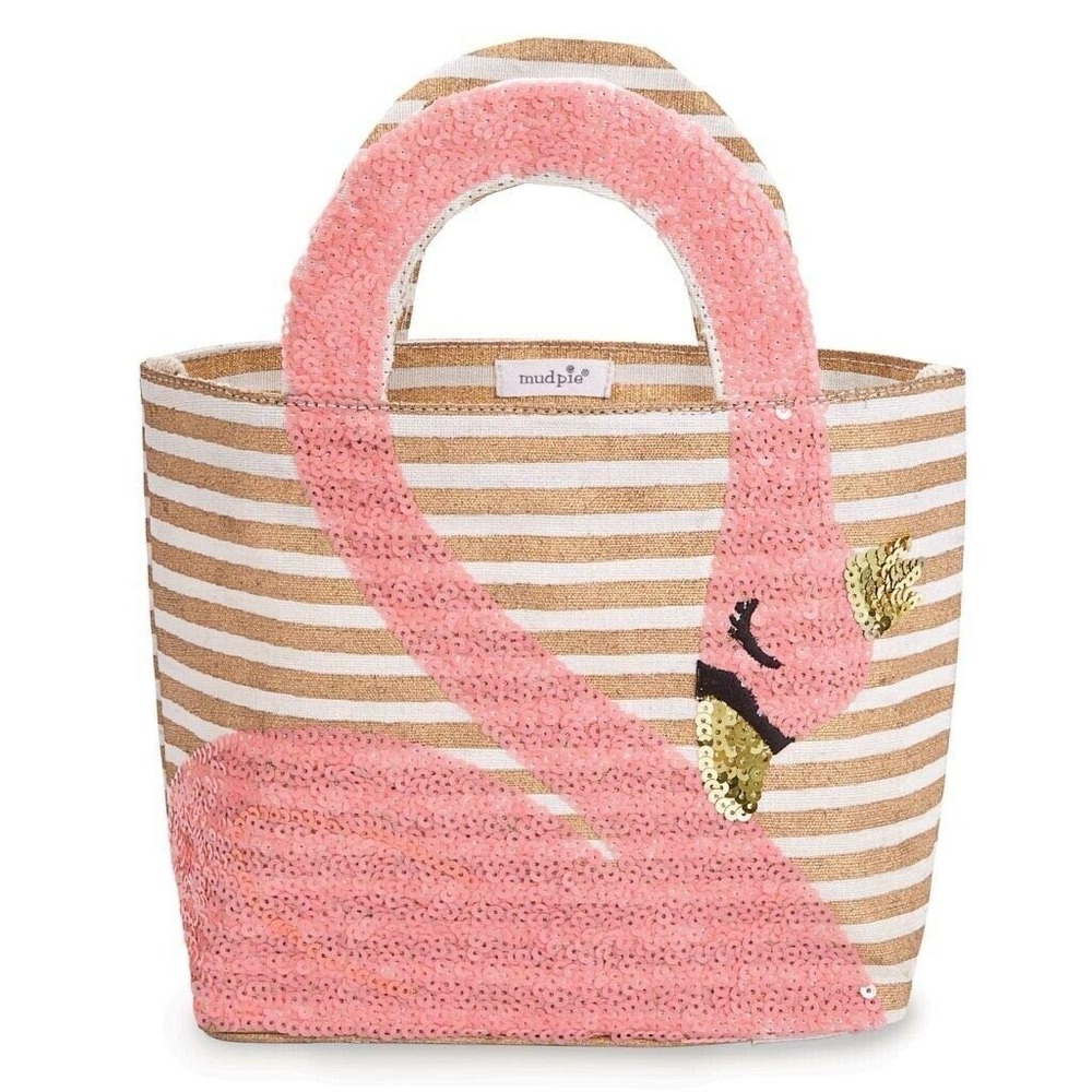 Mud Pie Girls Pink Swan Tote Bag